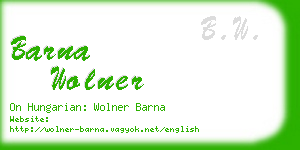 barna wolner business card